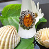 Ring Amber ❦ magnificent Decoration ❦ 925 Silver -50%