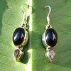 Indian Earrings Onyx with Citrine ⯌ Jewelry Design 925 Silver