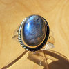 Charming Indian Labradorite Ring adorned Silver cord