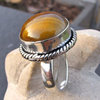 Attractive Tiger's-Eye Ring ornated ☼ 925 Silver
