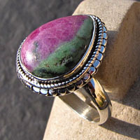 Ruby Zoisite Ring ☼ Indian Jewelry 925 Sterling Silver