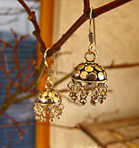 Charming Indian Earrings 'Jhumka' Style ❈ 925 Silver