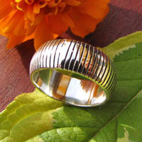 Indischer Ethnostil Ring feine Gravur - 925 Silber Schmuck