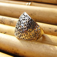 Indian Ethnic Ring ornated - fine 925 Sterling Silver Braid