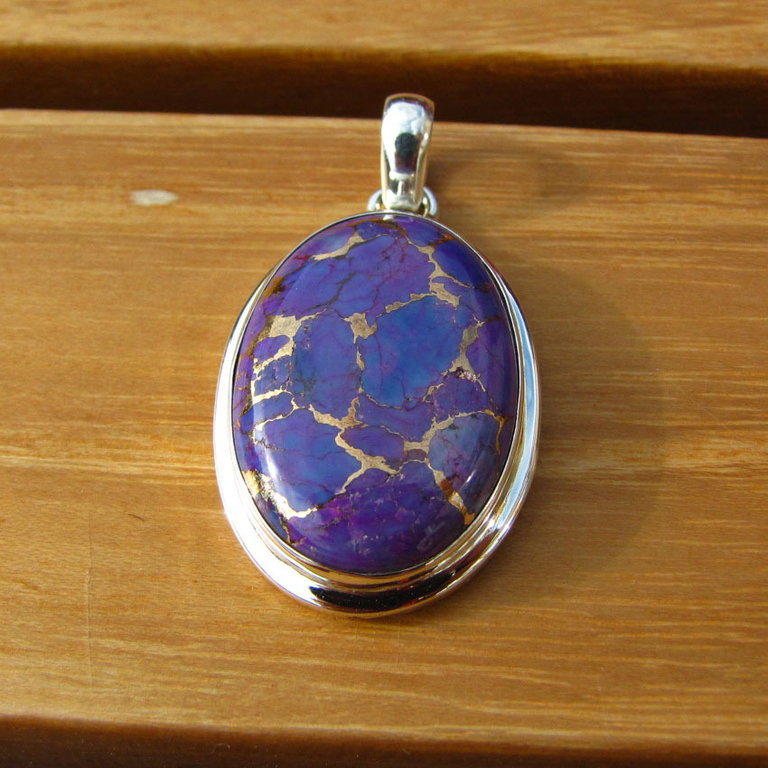 Pendant Sea Jasper purple Variscite - 925 Silver