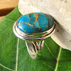 Ring Sea Jasper blue Variscite - Indian Silver Jewelry