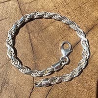 Cord Chain Bracelet Ø 4.5mm 925 Sterling Silver Jewelry
