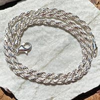 Kordelkette Halskette Ø 3mm aus 925 Sterling Silber