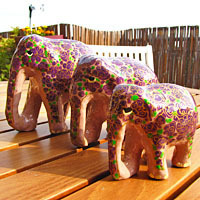 Set • Colourful Indian handpainted-paper Elephants -15%
