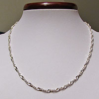Necklace 'Singapore Chain' 3mm 925 Sterling Silver Jewelry