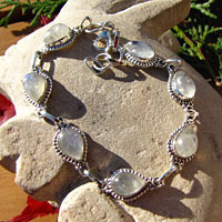 Noble Bracelet with Moonstone ☙ ornated in 925 Silver