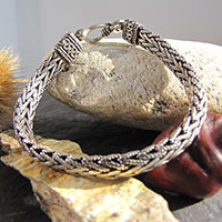 Indian Bracelet artfully braided • Ethnic Style in 925 Silver