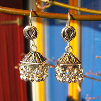 Earrings in 'Jhumka' style ❦ Ethnic Design 925 Silver