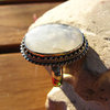 Indian Moonstone Ring artful 925 Silver Adornment