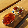 Amber Jewelry Pendant and Earrings ❃ 925 Silver