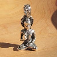 Sitting Buddha Pendant ☸ 925 Silver Ethnic Jewelry