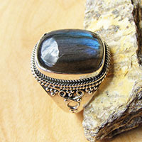 Indian Labradorite Ring in Ethnic Style ⬥ 925 Silver Jewelry
