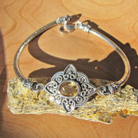 Indian Ethnic Style Bracelet with Citrin ❦ 925 Silver