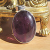 Indian Amethyst Pendant - smooth 925 Silver Setting