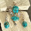 Elegant Indian Sea Jasper Jewelry Set ☸ 925 Silver