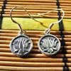 Indian Ethnic Earrings 925 Silver with Lotus Flower