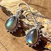 Indian 925 Silver Earrings Jewelry with Labradorite