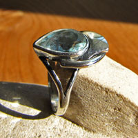 Attractive Indian Blue Topaz Ring • 925 Silver Design