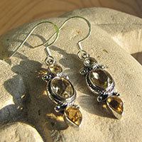 Earrings with Citrine - Indian Silver Jewelry