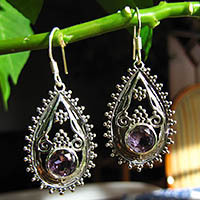 Indian Amethyst Earrings - gracile Silver Ornament