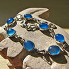 Bracelet with Chalcedony azure blue • 925 Silver