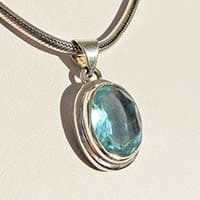 Sparkling Blue Topaz Pendant ❈ 925 Silver Jewelry