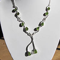 Noble Indian Peridot Jewelry Necklace in 925 Silver