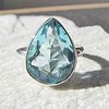 Indian Blue Topaz Ring - shiny 925 Silver Setting