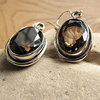 Earrings Smoky Quartz facetted - Indian Silver Jewelry