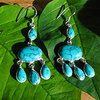 Splendid Turquoise Earrings ❦ Ethnic Design 925 Silver