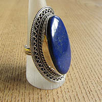 Elegant Lapis Lazuli Ring - Indian 925 Sterling Silver Jewelry