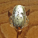 Prächtiger Ring mit seltenem Pyrit -  925 Sterling Silber Schmuck