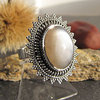 Indian Chocolate Moonstone Ring ⚜ Ethnic Style 925 Silver
