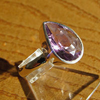 Funkelnder Amethyst Ring - indischer 925 Silber Schmuck