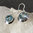 Elegant Blue Topaz Earrings with shiny Silver Decoration