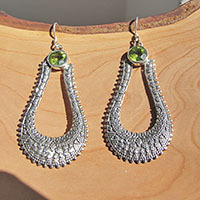 Ohrringe mit Peridot ⚜ Indisches Design 925 Silber