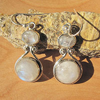 Shimmering Moonstone Earrings ☼ Indian Silver Design