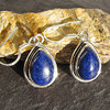 Indian Lapis Lazuli Earrings • 925 Silver Rim