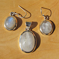 Charming Moonstone Jewelry Set ☼ 925 Silver -10%
