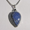 Lapis Lazuli Pendant ornated with Garnet • Silver Jewelry