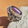 Amethyst Ring in Ethnic Style ☙ Indian Silver Jewelry