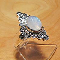Indian Moonstone Ring ⚜ 925 Silver Jewelry Ethnic Style
