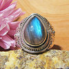Indian Labradorite Ring ☸ Ethnic Design ☸ 925 Silver Jewelry