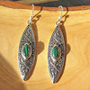 Indian Malachite Earrings ❦ Ethnic Style 925 Silver