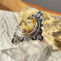 Indian Citrine Ring ❦ 925 Silver Jewelry Ethnic Style